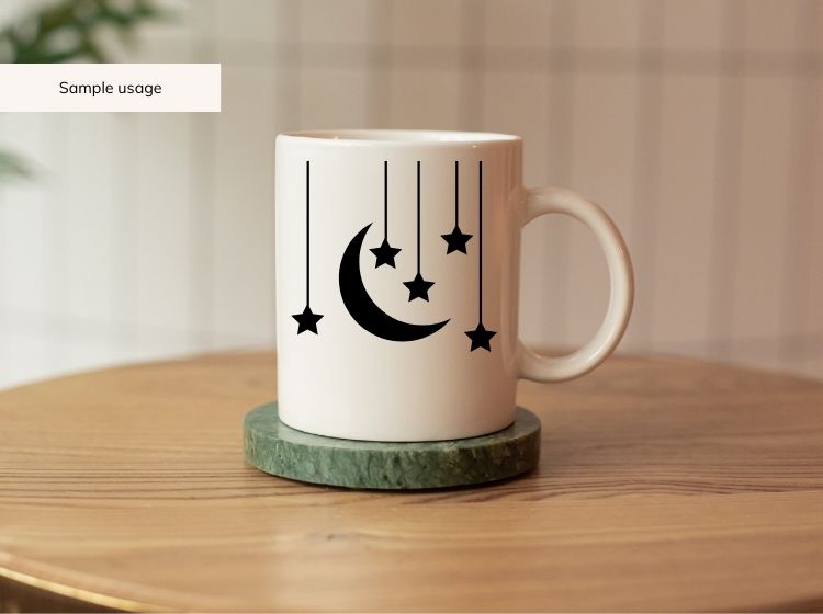 Moon and Stars svg, png, dxf