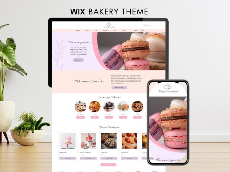 Sweet Creations Bakery Wix Website Theme