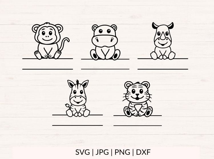 Safari Baby Animals Bundle - Split Frame