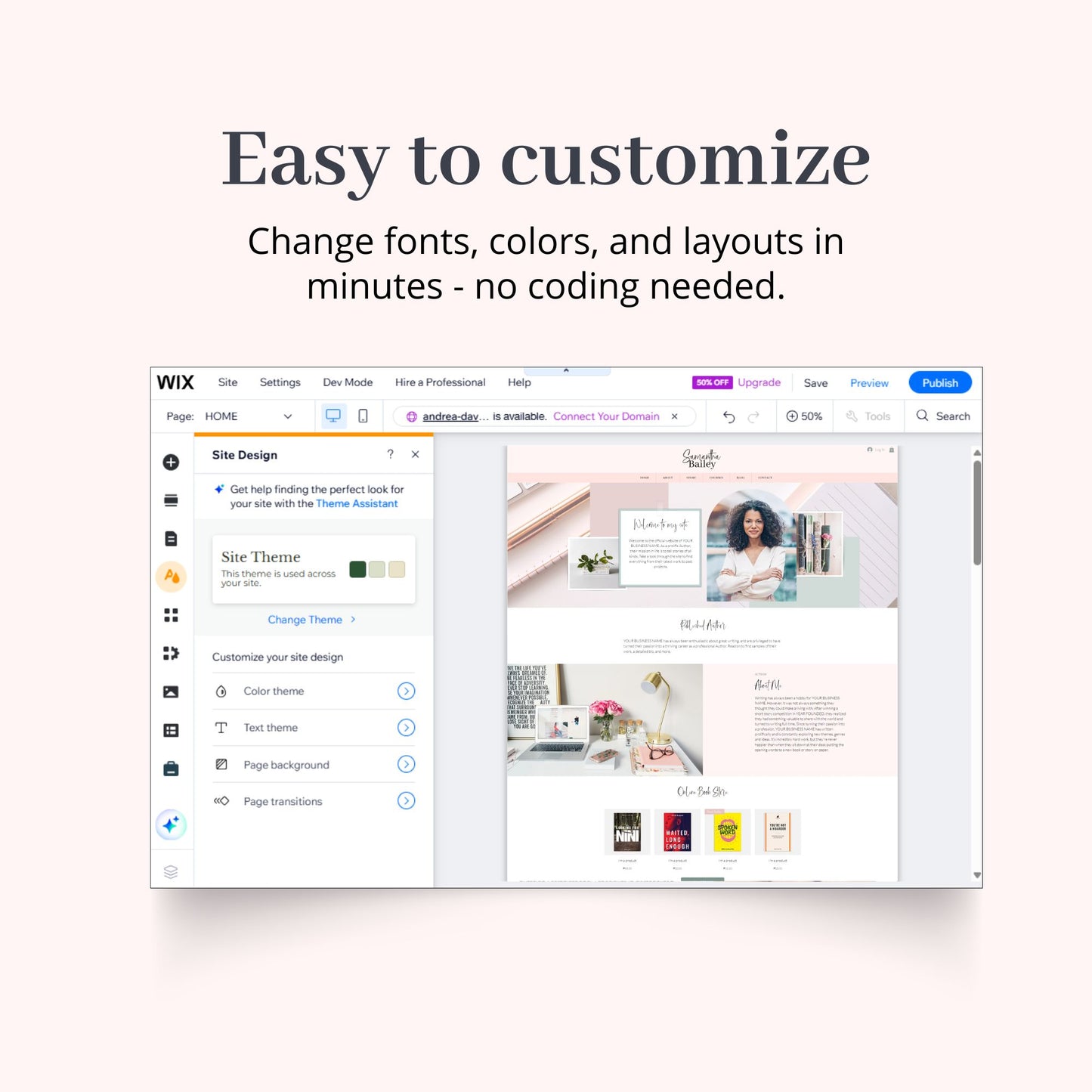 Author Wix Website Theme