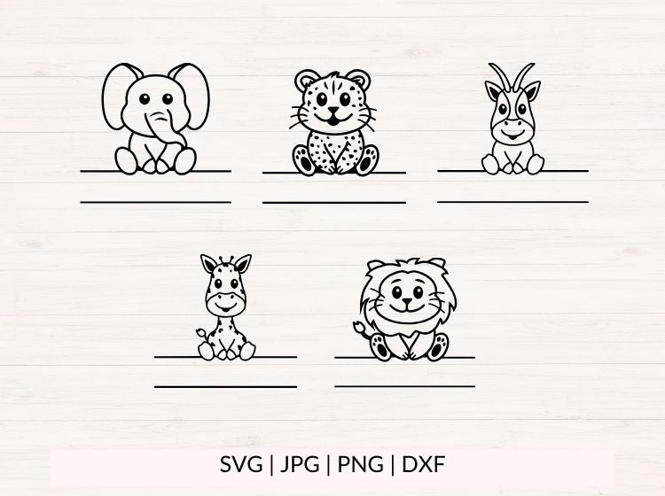Safari Baby Animals Bundle - Split Frame