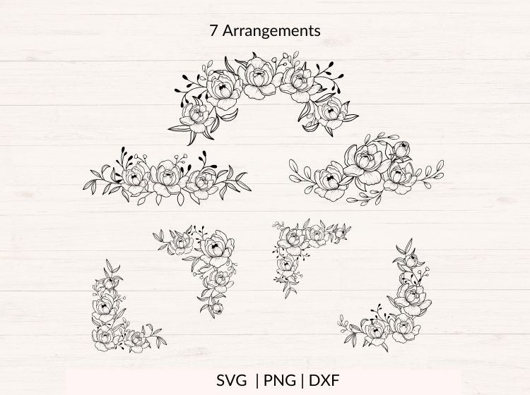 Peonies svg Bundle