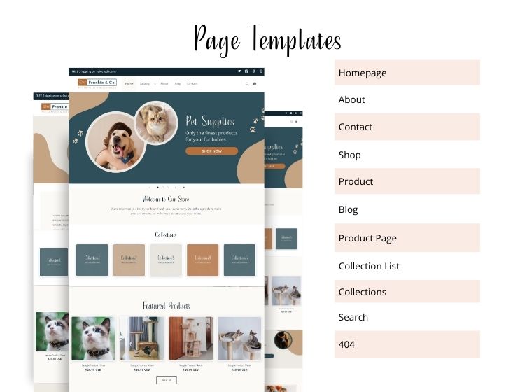 Pet Store Shopify Template - Frankie & Co Theme