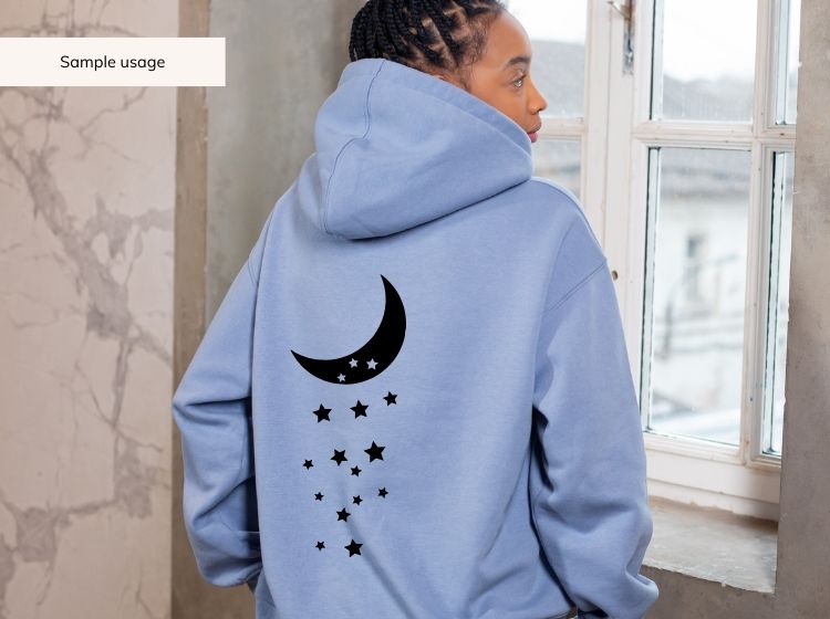 Moon and Stars svg, png, dxf