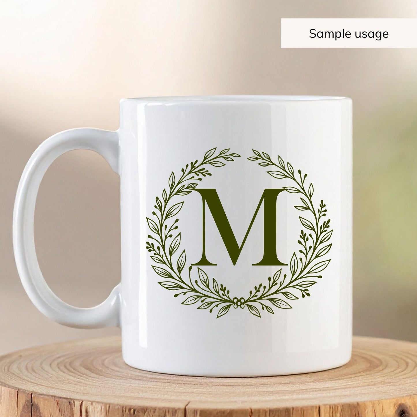 Wreath Monogram SVG - 26 Letters