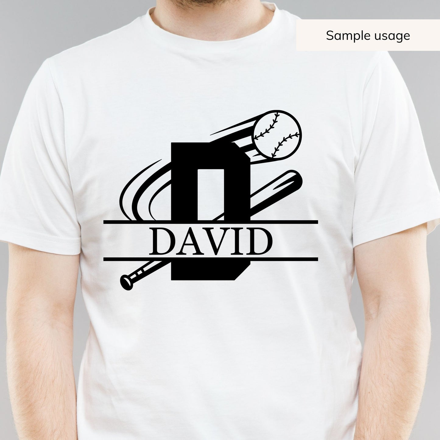 Baseball Split Monogram SVG - 26 Letters