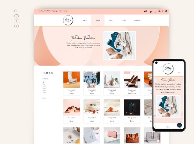 Online Store Wix Website Theme