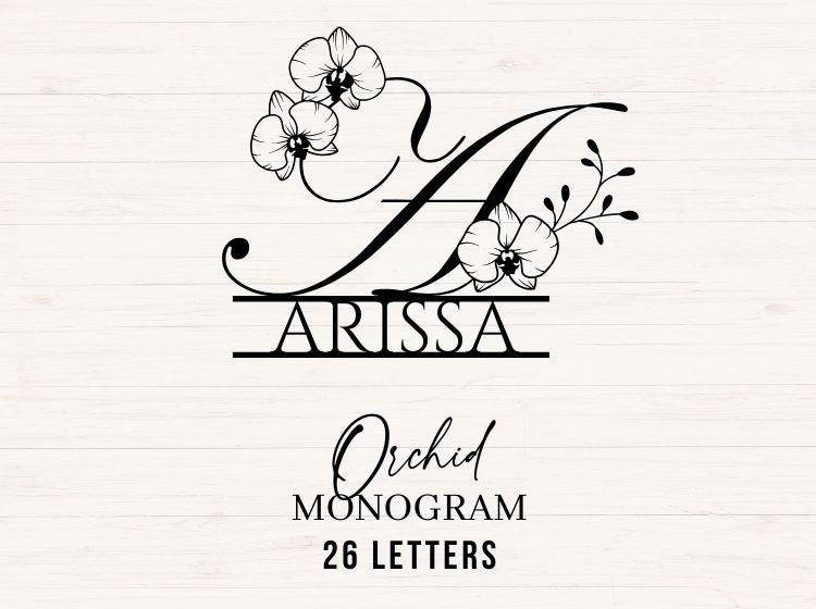 Orchid Split Monogram - 26 Letters (A-Z)