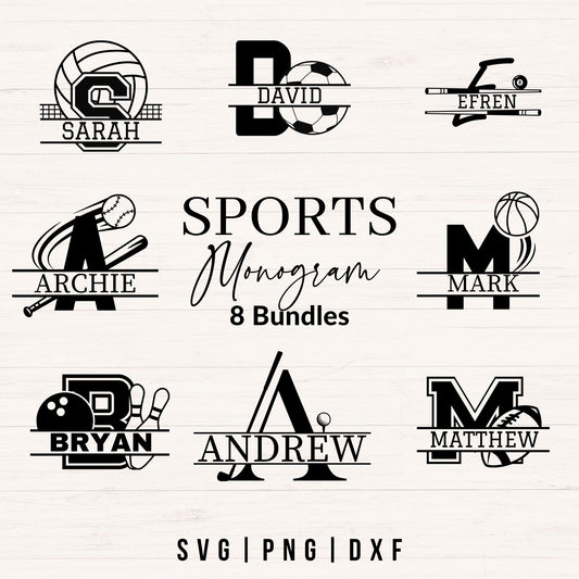 Sports Monogram SVG Bundle