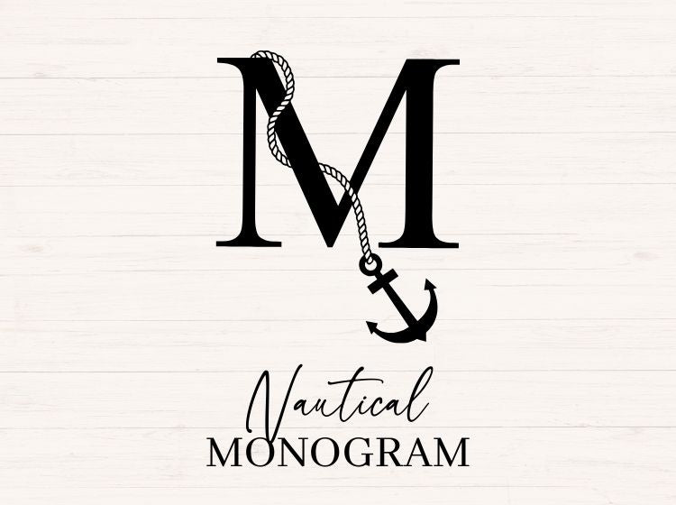 Nautical Anchor Monogram - 26 Letters (A-Z)