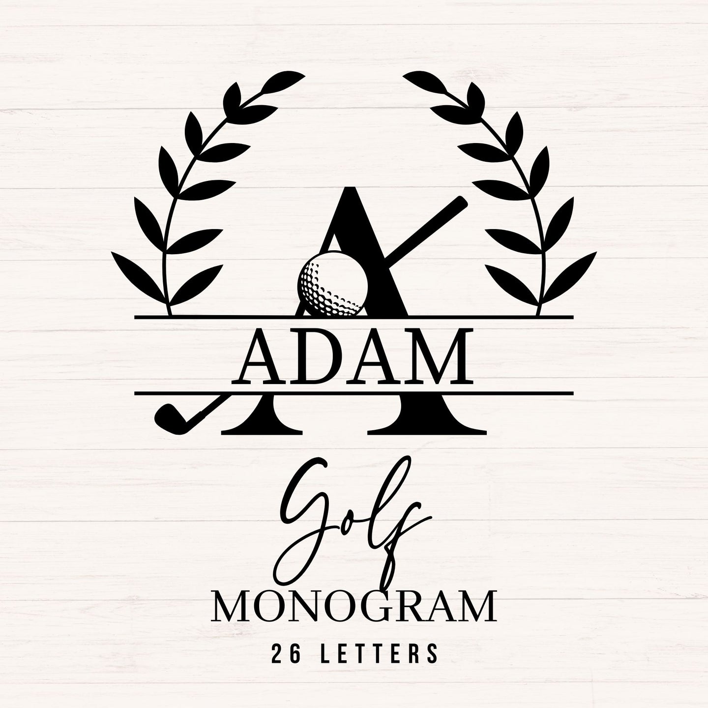 Golf Split Monogram SVG - 26 Letters