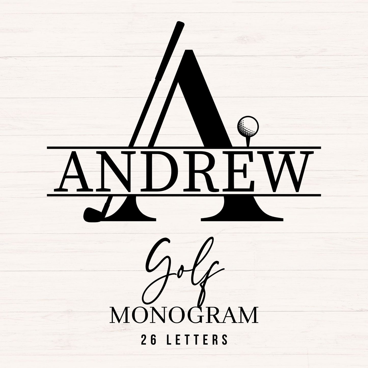 Golf Split Monogram SVG Bundle - 26 Letters
