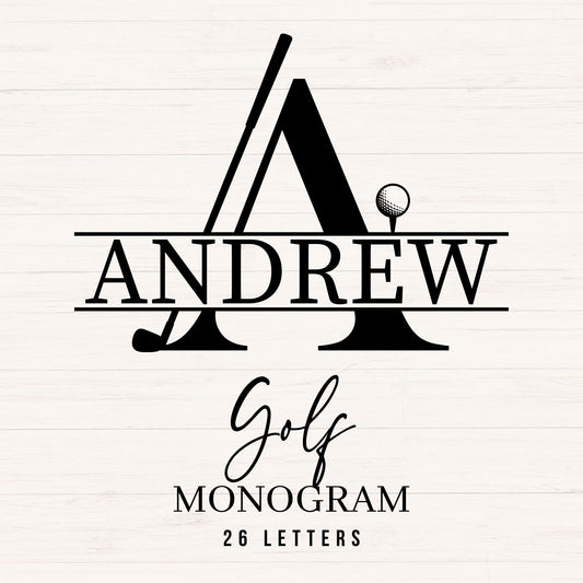 Golf Split Monogram SVG Bundle - 26 Letters