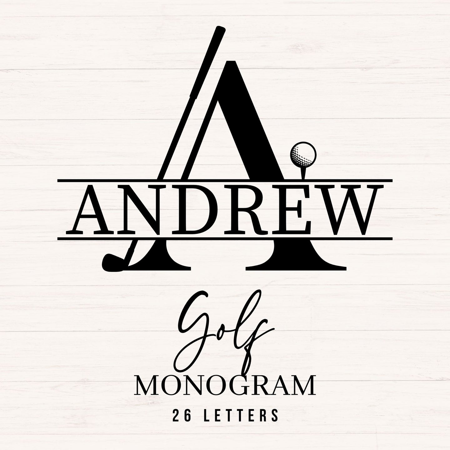 Golf Split Monogram SVG Bundle - 26 Letters