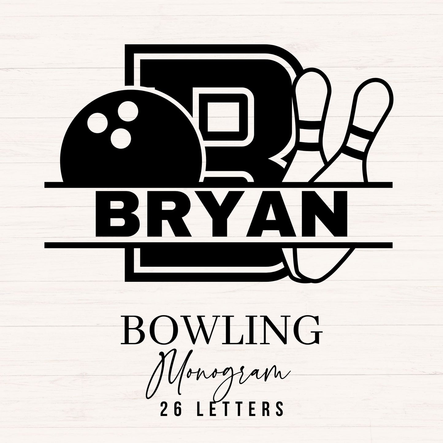 Bowling Split Monogram SVG Bundle
