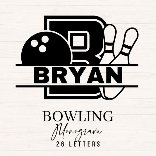 Bowling Split Monogram SVG Bundle