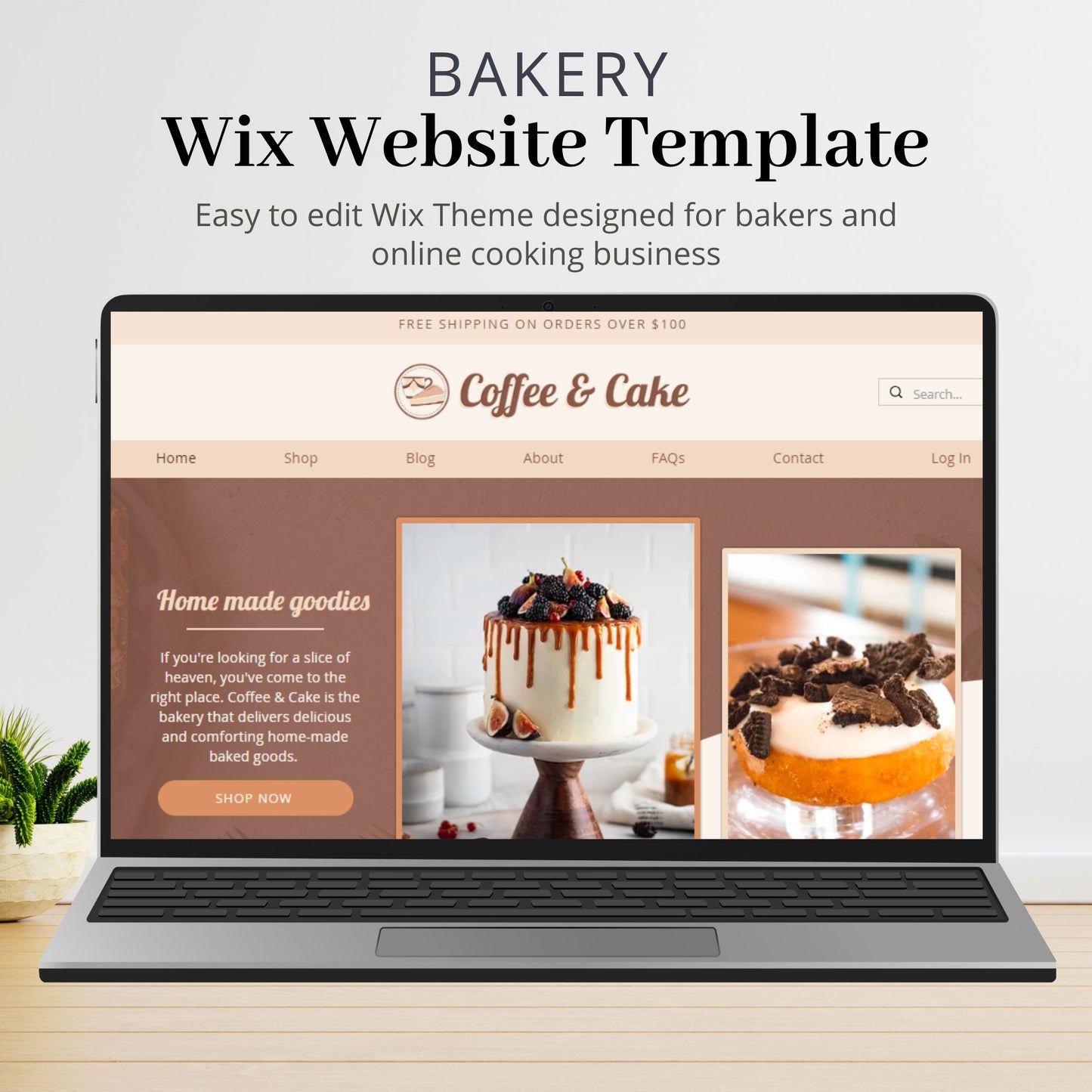 Coffee & Cake Bakery Wix Website Theme