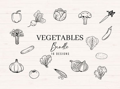 Vegetables Bundle - 16 designs