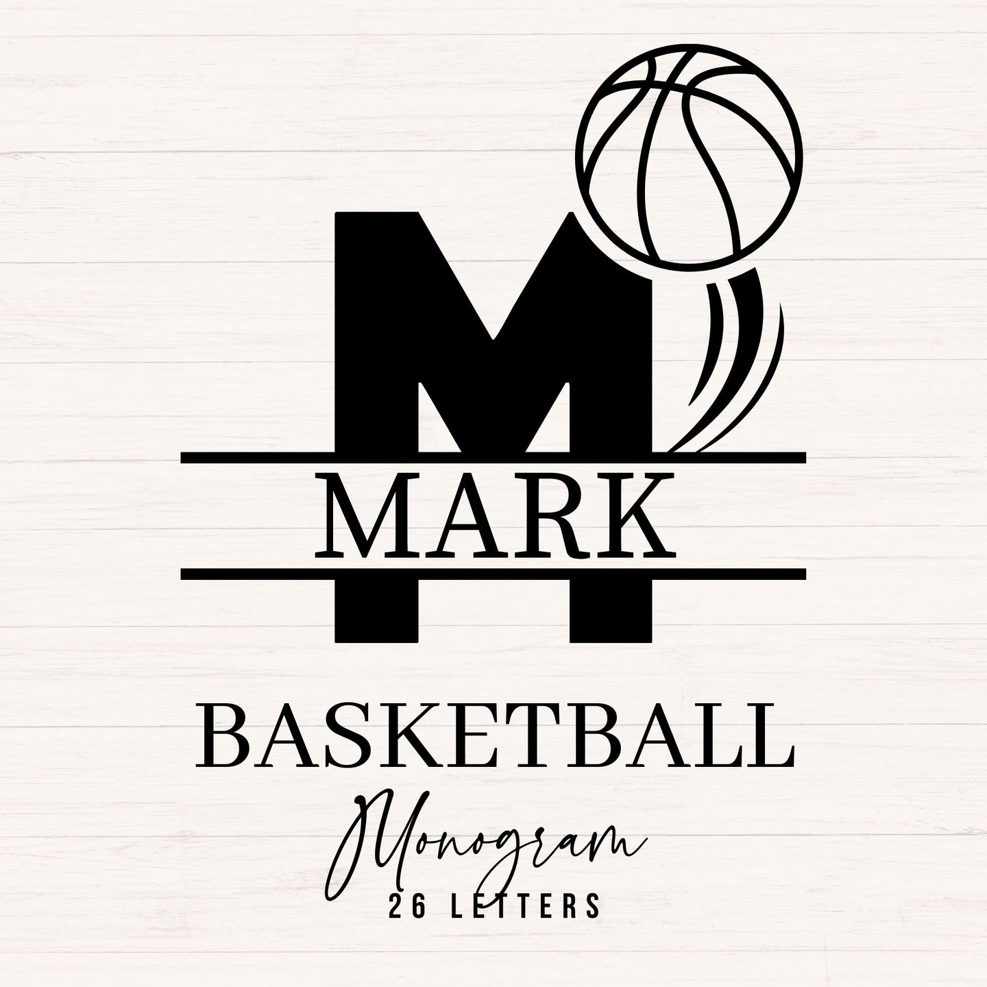 Basketball Monogram SVG - 26 Letters