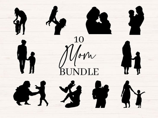 Mom Silhouette svg bundle