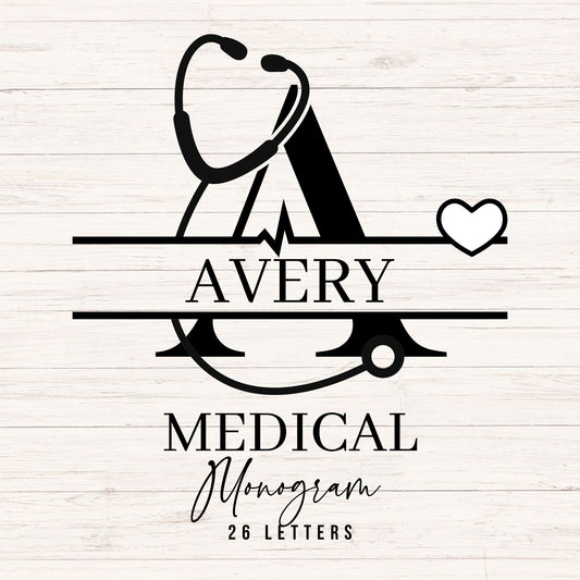 Medical Monogram SVG Bundle A-Z