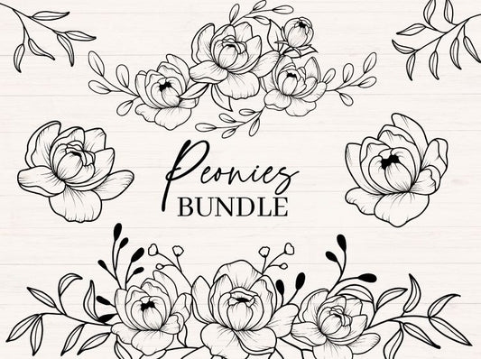 Peonies svg Bundle