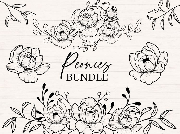 Peonies svg Bundle