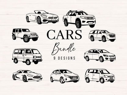 Car SVG Bundle - 9 designs
