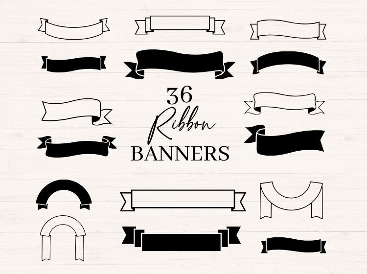 Ribbon Banners svg Bundle