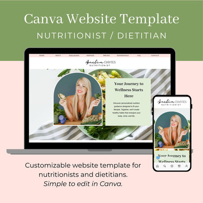Canva Website Template for Nutritionists and Dietitians