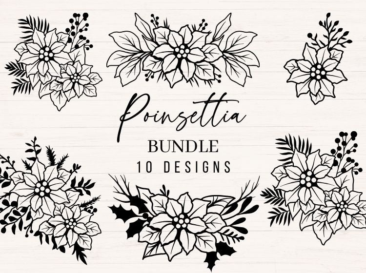 Poinsettia svg Bundle (Christmas Flowers)