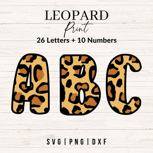 Leopard Print Alphabet SVG Bundle (A–Z + 0–9)