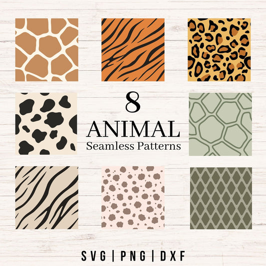 Animal Print SVG Bundle - 8 Seamless Patterns
