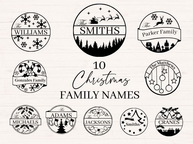 Christmas Family Name svg Bundle