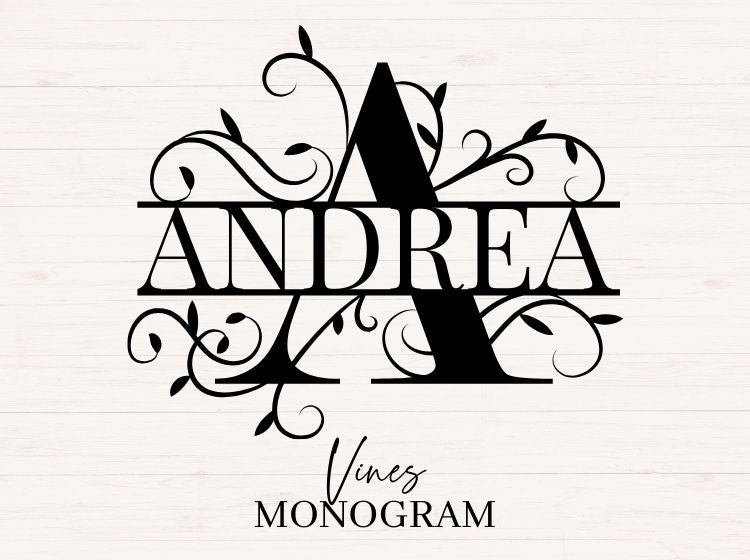 Vines Split Monogram - 26 Letters (A-Z)