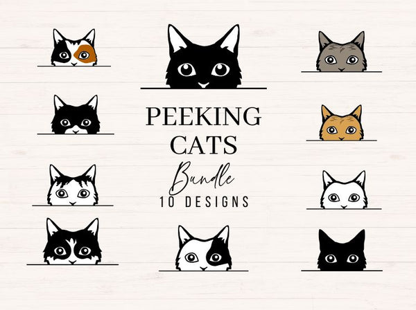 Peeking Cat svg, png, dxf