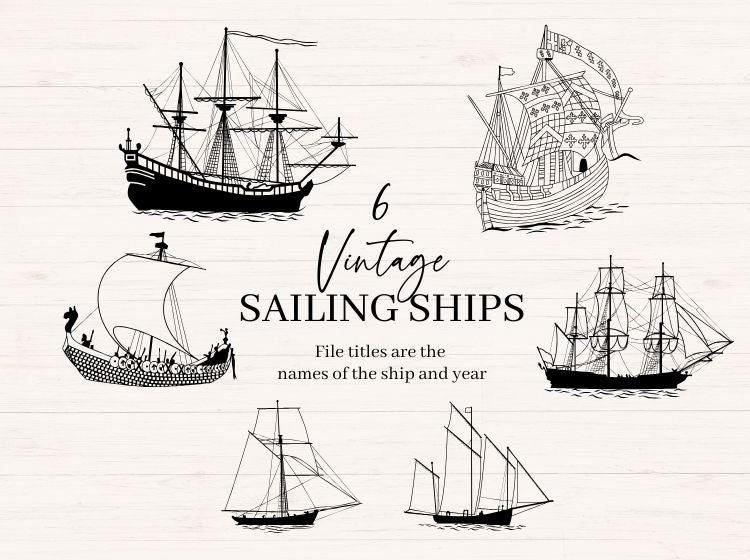 Vintage Sailing Ships svg Bundle