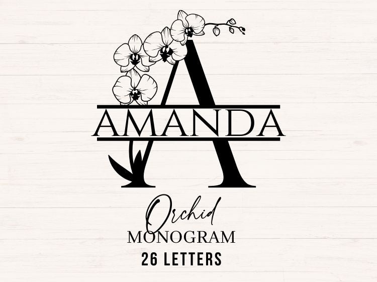 Orchids Monogram - 26 Letters (A-Z)