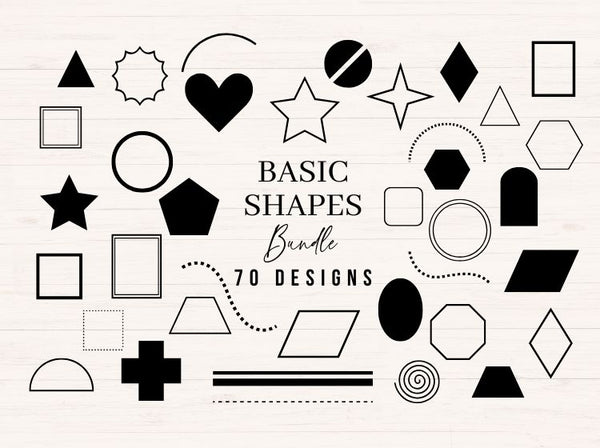 Basic Shapes SVG Bundle - 70 Vector Files for Crafts & Prints