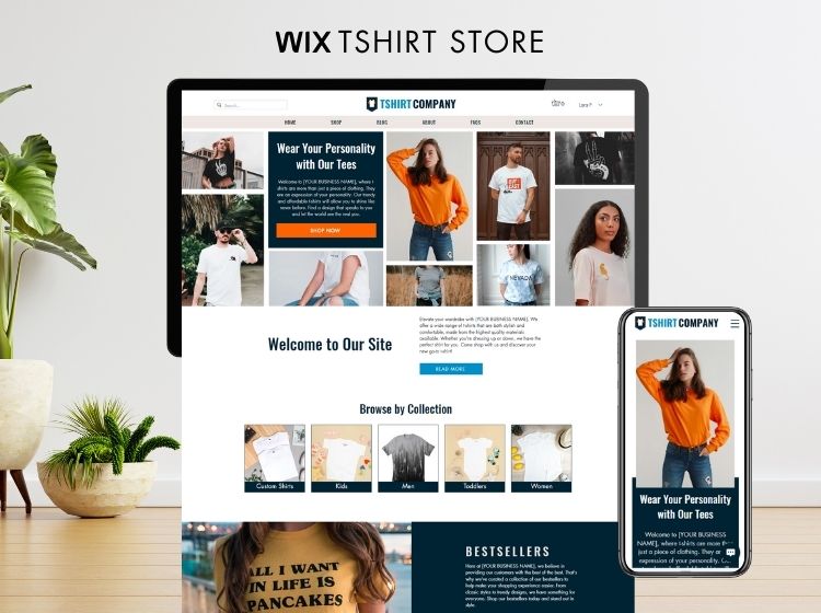 T-Shirt Store Wix Website Theme