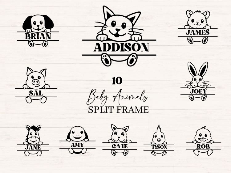 Pets Baby Animals Bundle  - Split Frame