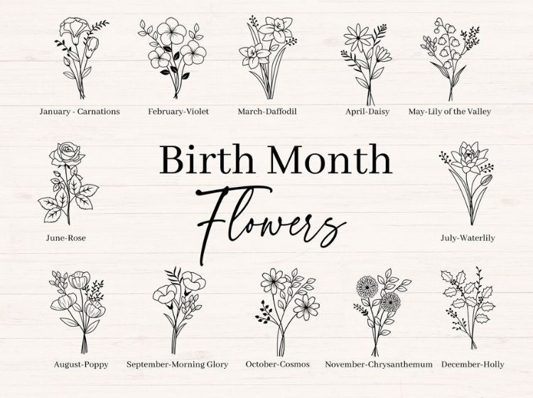 Birth Month Flowers Bouquet svg Bundle