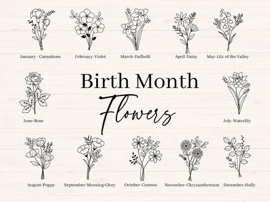 Birth Month Flowers Bouquet svg Bundle