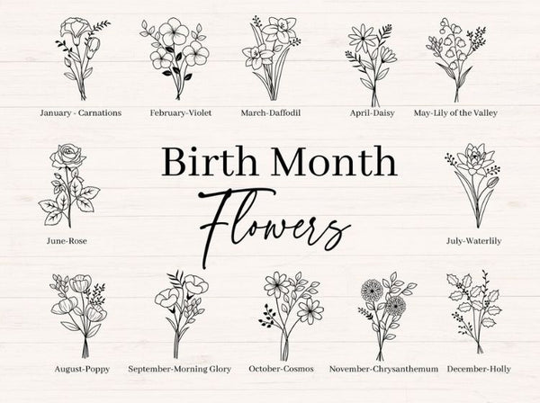 Birth Month Flowers Bouquet svg Bundle