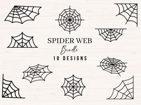 Spiderweb SVG Bundle | Halloween Spider Web Designs PNG DXF