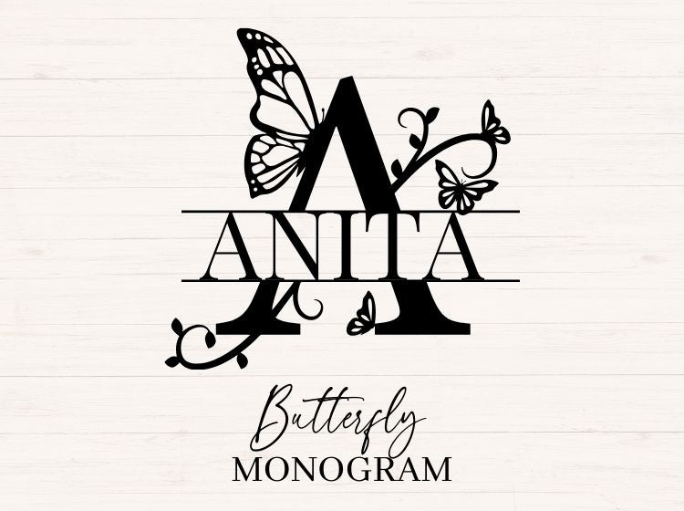 Butterfly Split Monogram - 26 Letters (A-Z)