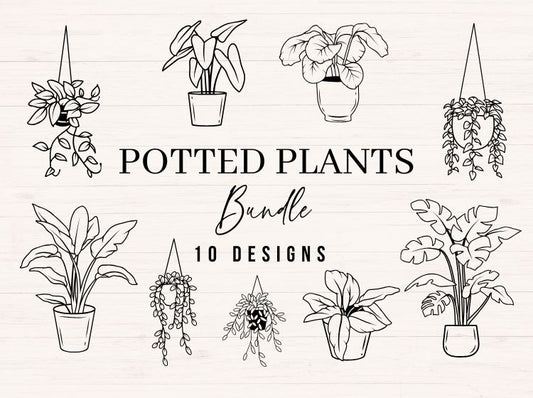 Potted Plants svg Bundle - Gardening & House Plants