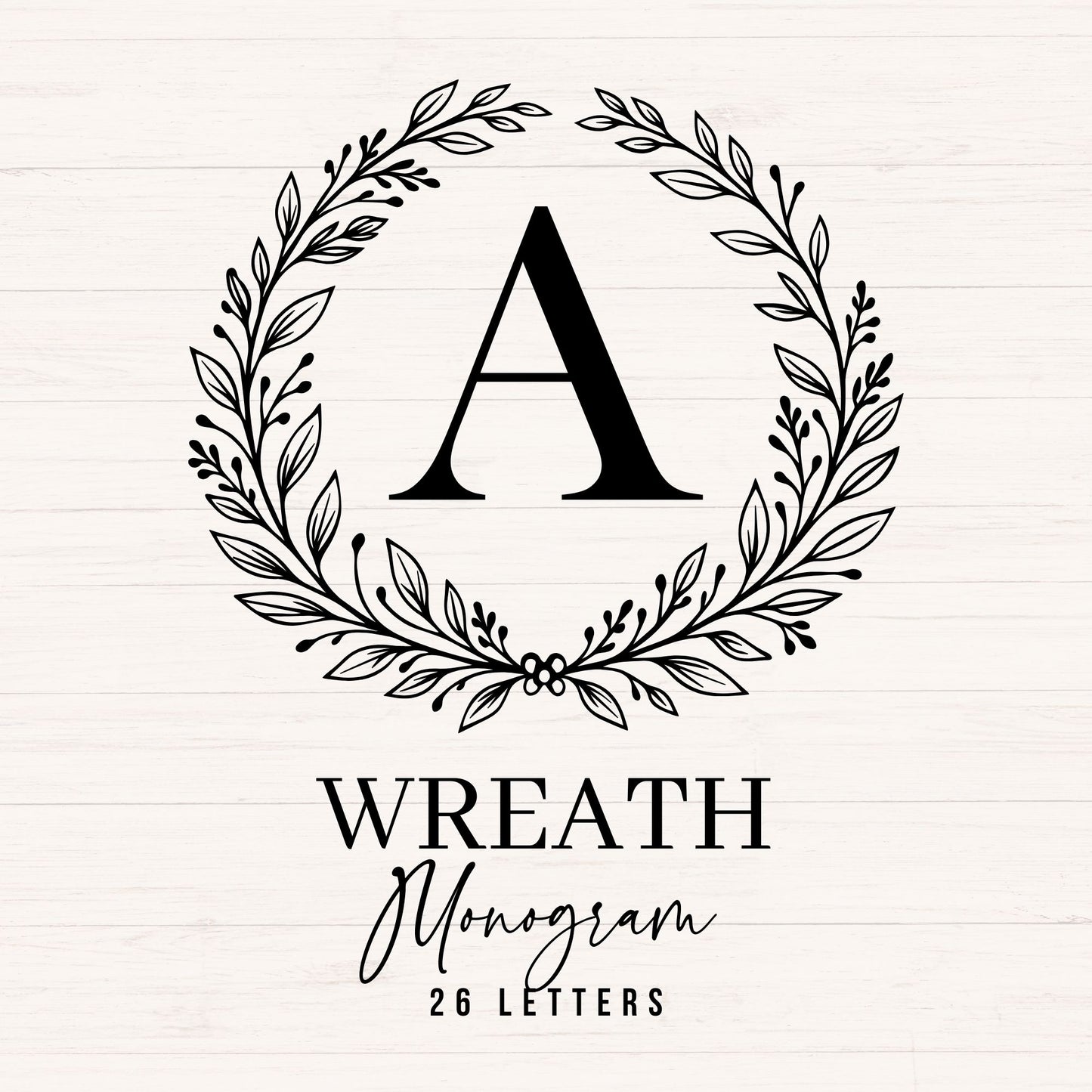 Wreath Monogram SVG - 26 Letters