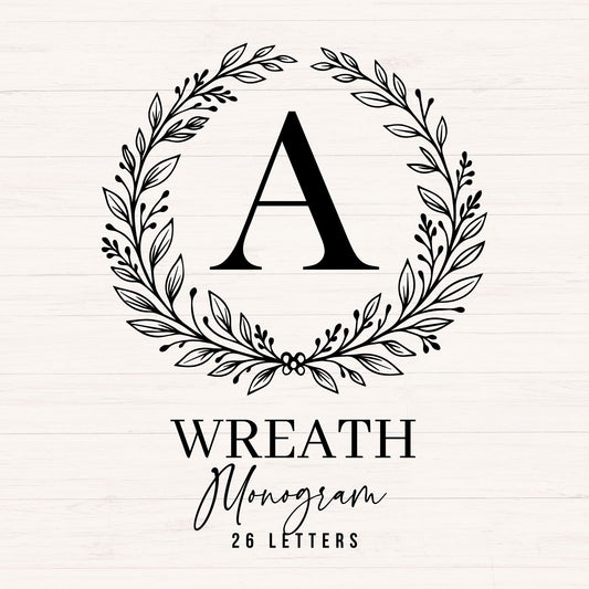Wreath Monogram SVG - 26 Letters