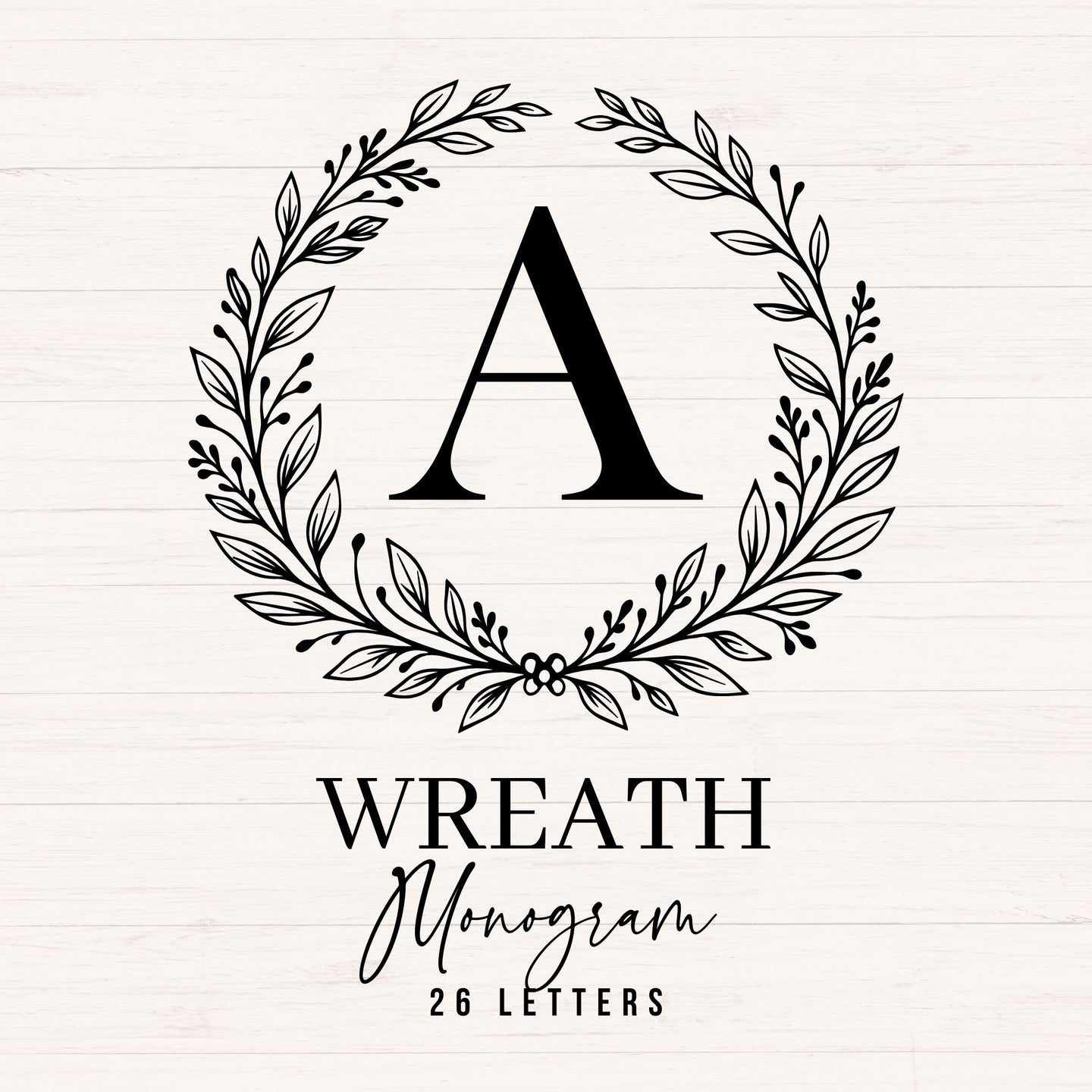 Wreath Monogram SVG - 26 Letters